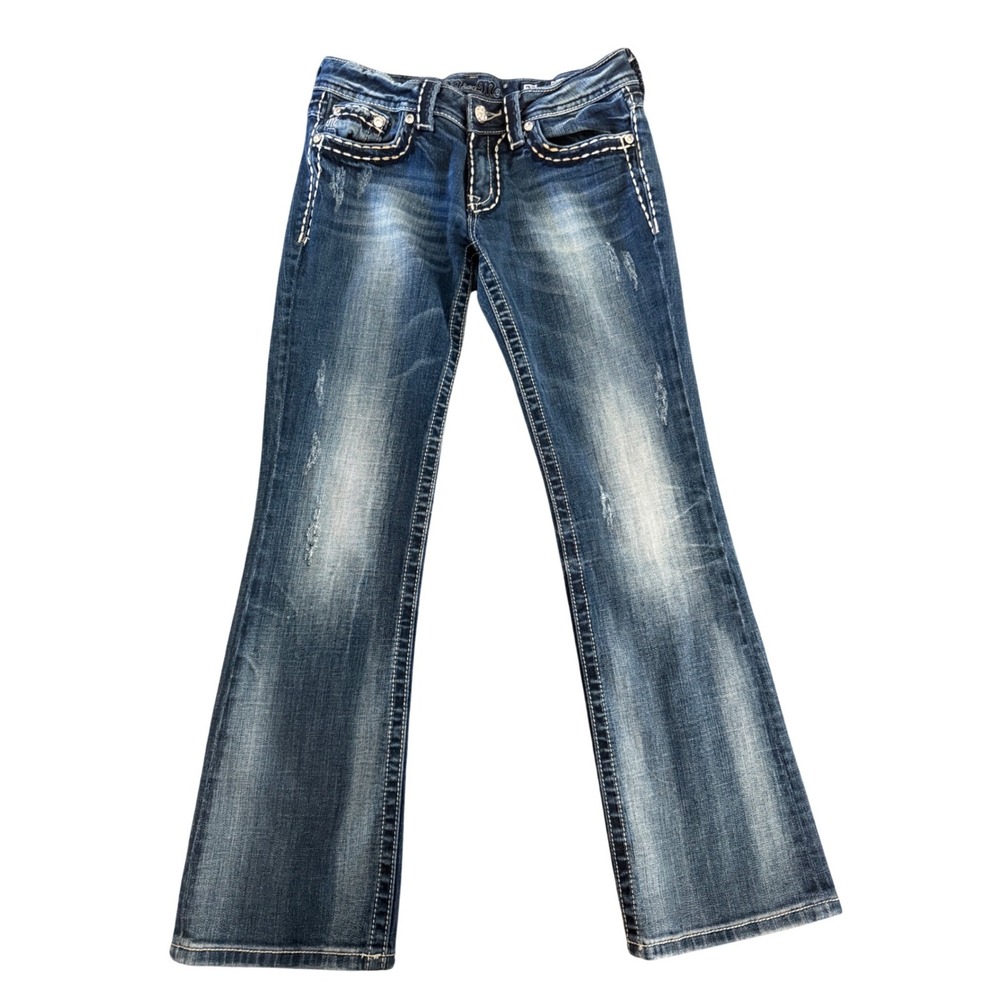 Miss Me Jeans Women's 29 | Distressed Bootcut Flare Contrast Stitch Y2K Jeans